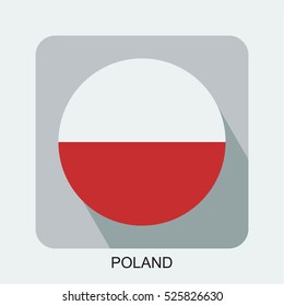 Poland nation flag, flat design vector europe  flag design