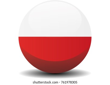 Poland national circle button flag background texture. Vector illustration.