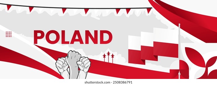 Poland national day banner. Illustration background for National Independence day celebrating.