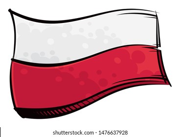 Poland national flag created in graffiti paint style