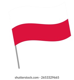 Bandeira nacional da Polônia flutters com mastro