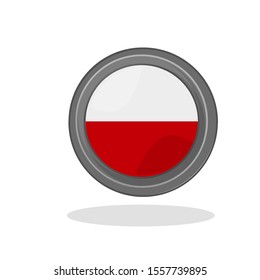 Poland national Flag icon Rounded 3d