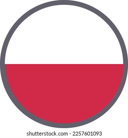 Vector de icono de la bandera nacional de Polonia Material de ilustración
