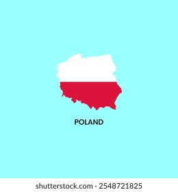 Poland national flag map design illustration of Poland country flag inside the map vector.