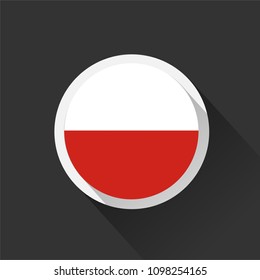 Poland national flag on dark background. Vector illustration.