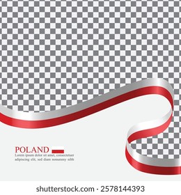 Poland national flag ribbon stock vector