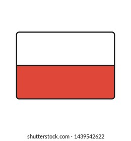 Poland national flag vector icon