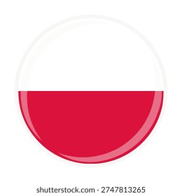 Poland national round circle flag emblem official icon