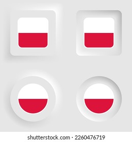 Gráfico neumórfico de Polonia y conjunto de etiquetas. Elemento de impacto para el uso que desea hacer de él.