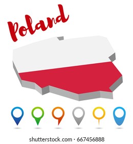 Poland outline map, vector illustration
