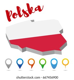 Poland outline map, vector illustration
