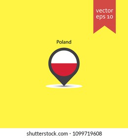 poland pin. poland pin icon. sign design. Vector EPS 10.