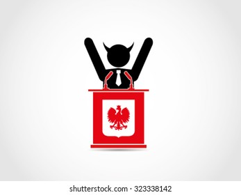 Poland Podium Speech Evil Politician Celebrate