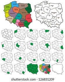 Poland Province Borders - Layers ON or OFF