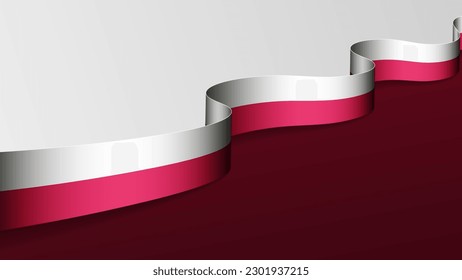 Poland ribbon flag background. Element of impact for the use you want to make of it.