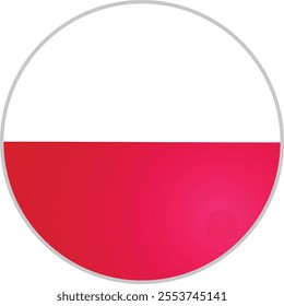 Poland Round Flag, Round 3D Flag of Poland Vector