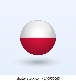 Poland round flag. Vector illustration.