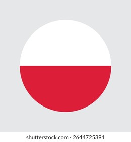 Poland Round Flat Vector Flags of Europe – Country Symbol Icon Set