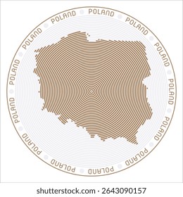 Projeto de logotipo redondo da Polônia. Forma de país de anéis. Texto da Polônia sobre o país. Ilustração de vetor.