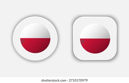 Symbol für abgerundete Nationalflagge in Polen