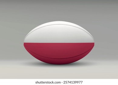 Poland rugby ball featuring the national flag design on a gray background