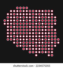 Poland Silhouette Pixelated pattern map illustration