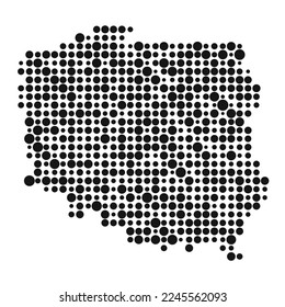 Poland Silhouette Pixelated pattern map illustration