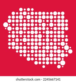 Poland Silhouette Pixelated pattern map illustration