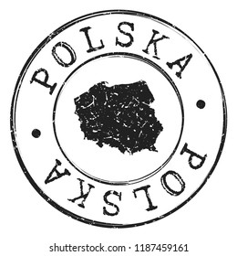 Poland Silhouette Postal Passport. Stamp Round Vector Icon Map. Design  Travel Postmark. 