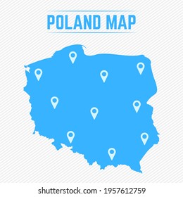 Poland Simple Map With Map Icons