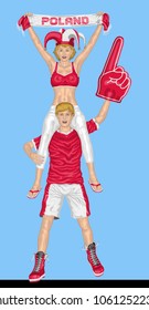 Poland Soccer Fan. All the objects are in different layers and the text types do not need any font. 