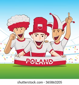 Poland Sport Fans Vector