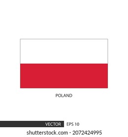 Poland square flag on white background and specify is vector eps10.