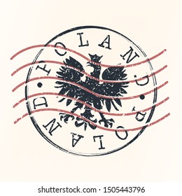 Poland Stamp Postal. Silhouette Seal. Passport Round Design. Vector Icon. Design Retro Travel.