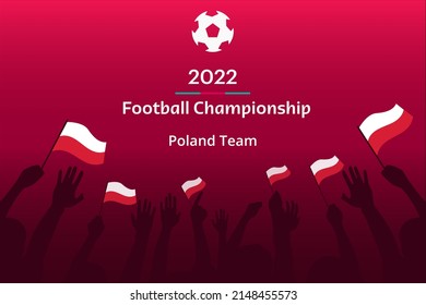 Poland Team soccer vector illustration. Football Championship 2022 Background. 