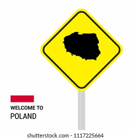 Poland traffic signs board design vector 
