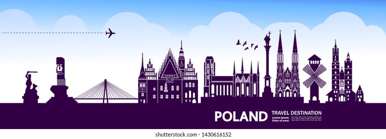 Poland travel destination grand vector illustration.