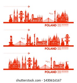 Poland travel destination grand vector illustration.