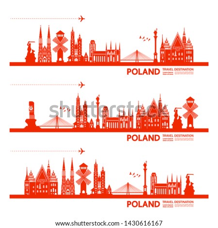 Poland travel destination grand vector illustration.