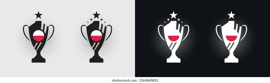 Poland trophy pokal cup football champion vector illustration