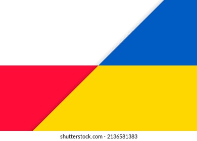 Polen und die Ukraine - Flaggenhintergrund