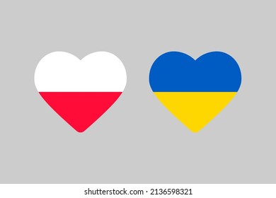 Polen und Ukraine - Herzflagge