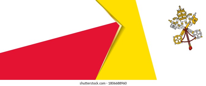 Banderas de Polonia y Ciudad del Vaticano, dos banderas vectoriales símbolo de relación o enfrentamiento.