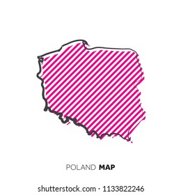 Poland vector country map. Map outline with dots.