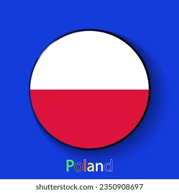 Poland vector flag. Football europe 2024 tournament championship. Round badges of the country in the actual championship colors.