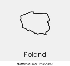 Poland vector icon. Editable stroke. Symbol in Line Art Style for Design, Presentation, Website or Apps Elements, Logo. Pixel vector graphics - Vector