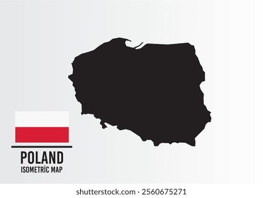 Poland vector map with flag next to it. Poland map with national flag isolated on white background. Vector illustration.