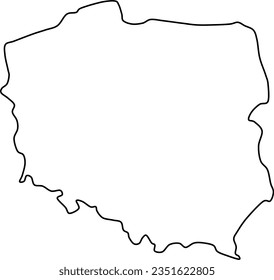 Blank Map of Germany. Thin line Germany map on a transparent background.  Stock vector. Flat design. Stock Vector