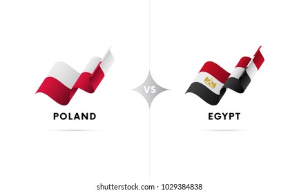 Poland versus Egypt. Football. Vector illustration.