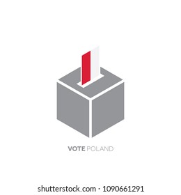 Poland voting concept. National flag and ballot box.